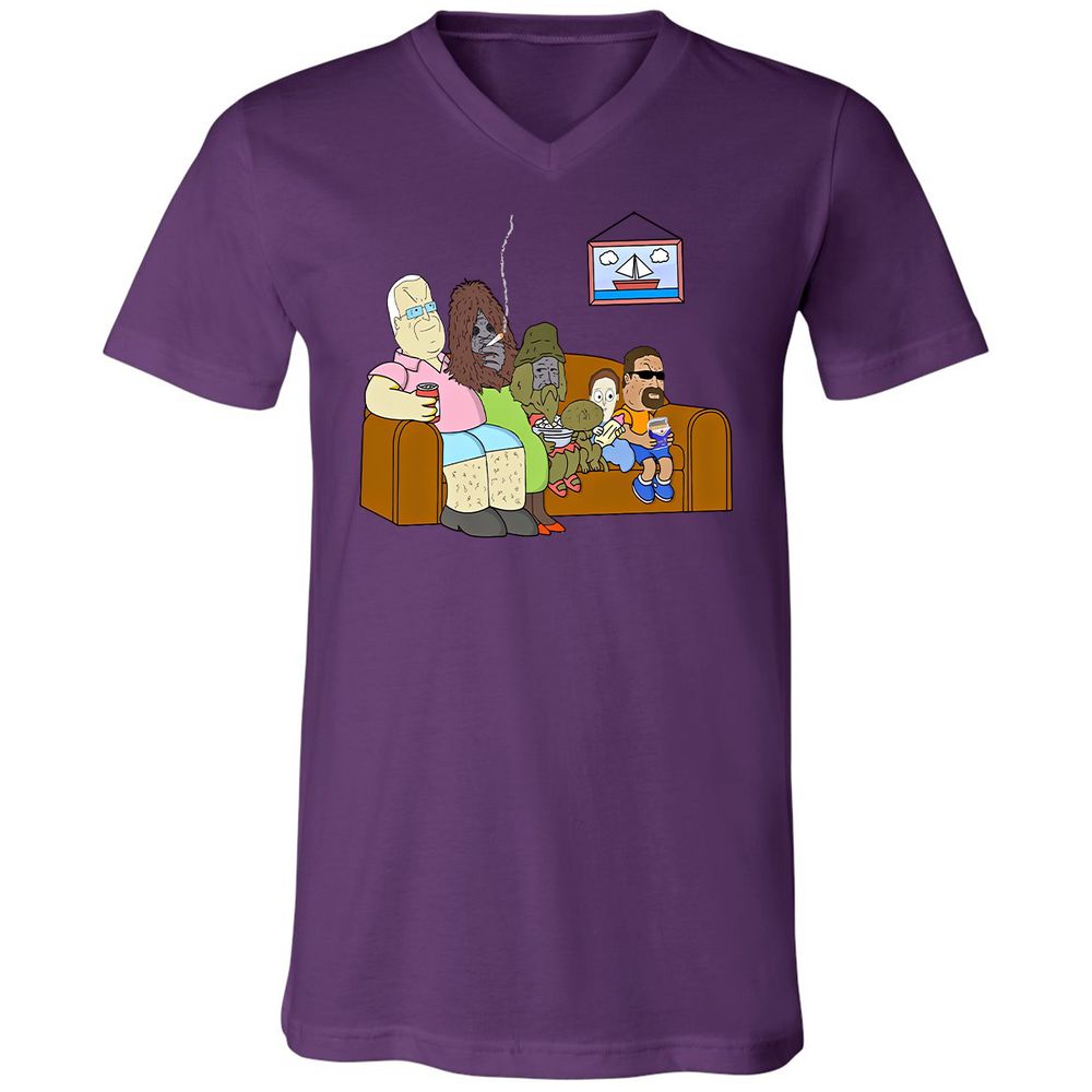 Unisex V-Neck T-Shirt - 4FZ2DKDU - Team Purple - 9
