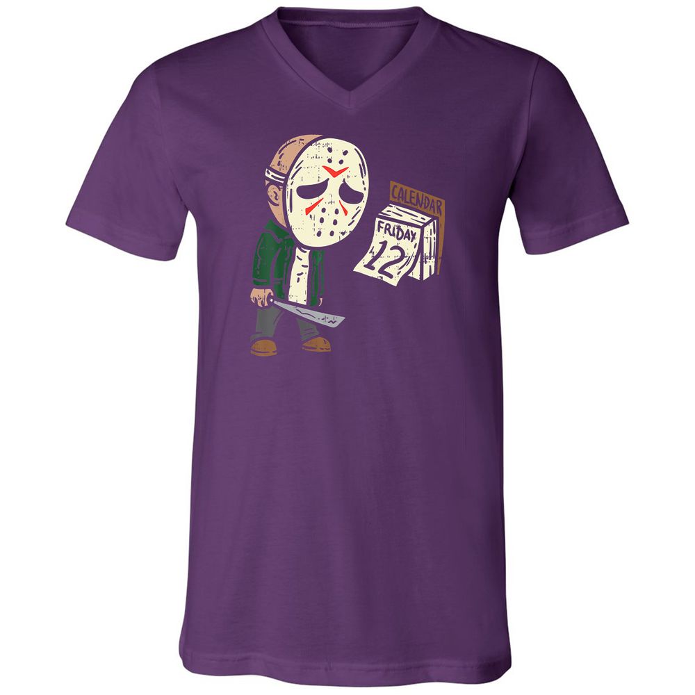 Unisex V-Neck T-Shirt - W1U9XN6D - Team Purple - 9