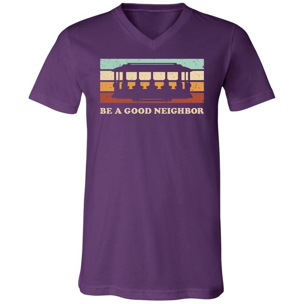 Unisex V-Neck T-Shirt - NYFNZ1QH - Team Purple - 9