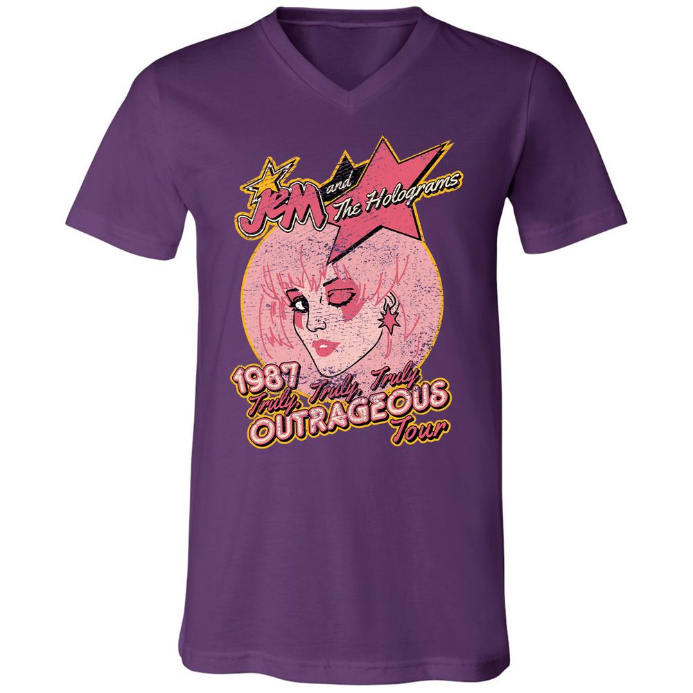 Unisex V-Neck T-Shirt - 4Y2HTL2P - Team Purple - 9