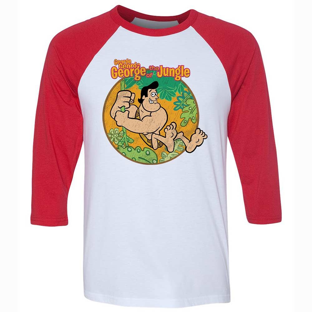 Unisex 3/4 Baseball Tee - DPEB7Q6Y - White/Red - 9