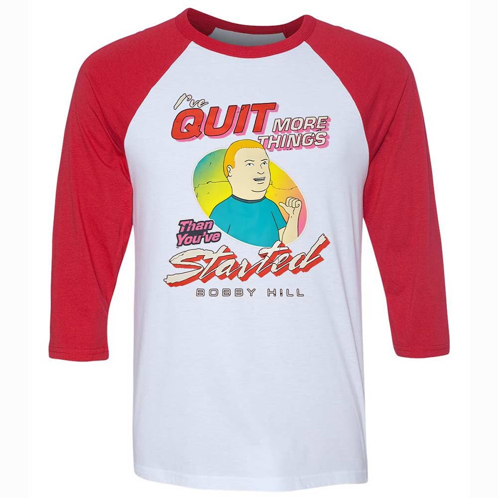 Unisex 3/4 Baseball Tee - QH4V7E6M - White/Red - 9