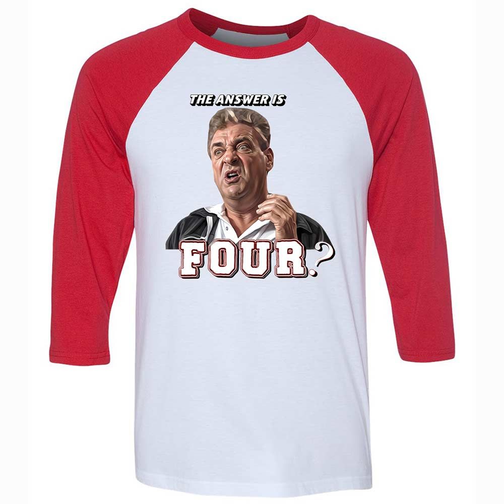 Unisex 3/4 Baseball Tee - 76XUDSHL - White/Red - 9