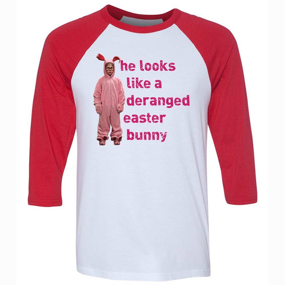 He Looks Like a Deranged Easter Bunny - White/Red - 9
