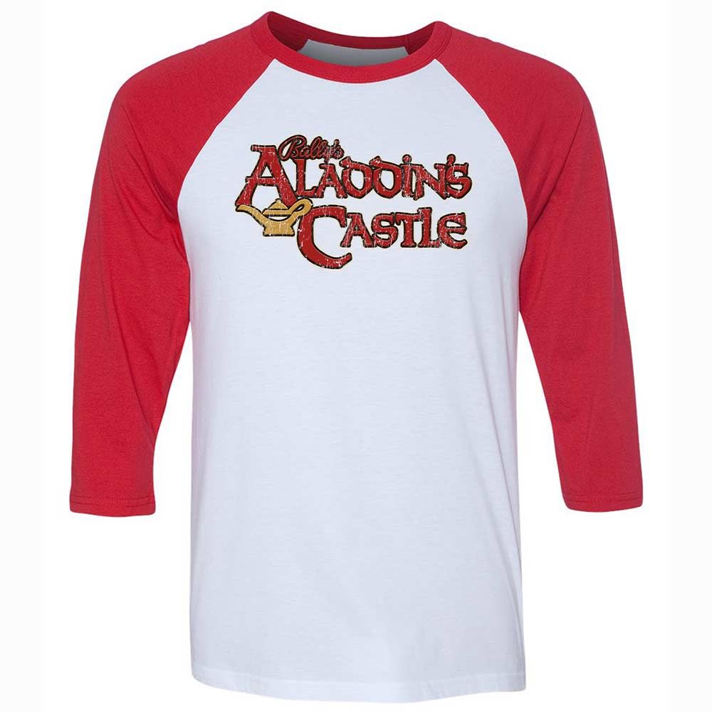 Unisex 3/4 Baseball Tee - YUL9YDF8 - White/Red - 9