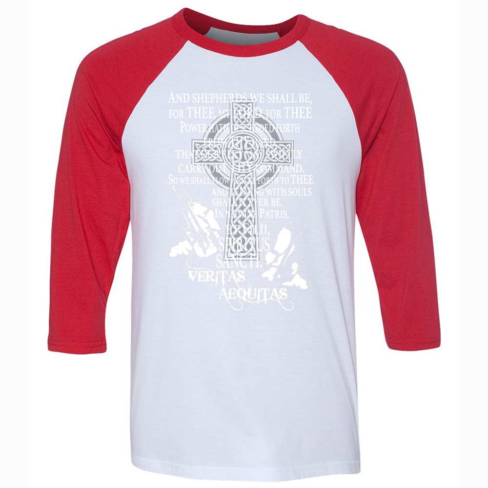 Unisex 3/4 Baseball Tee - TL8V86G1 - White/Red - 9