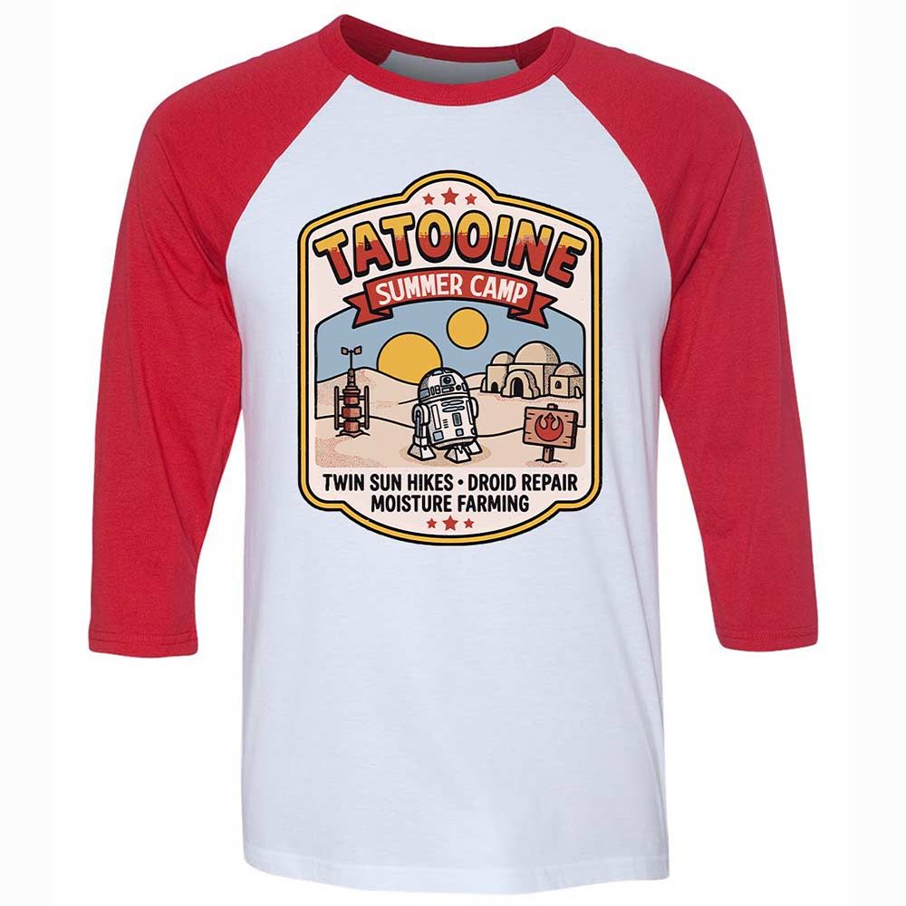 Unisex 3/4 Baseball Tee - Z24SRKC6 - White/Red - 9