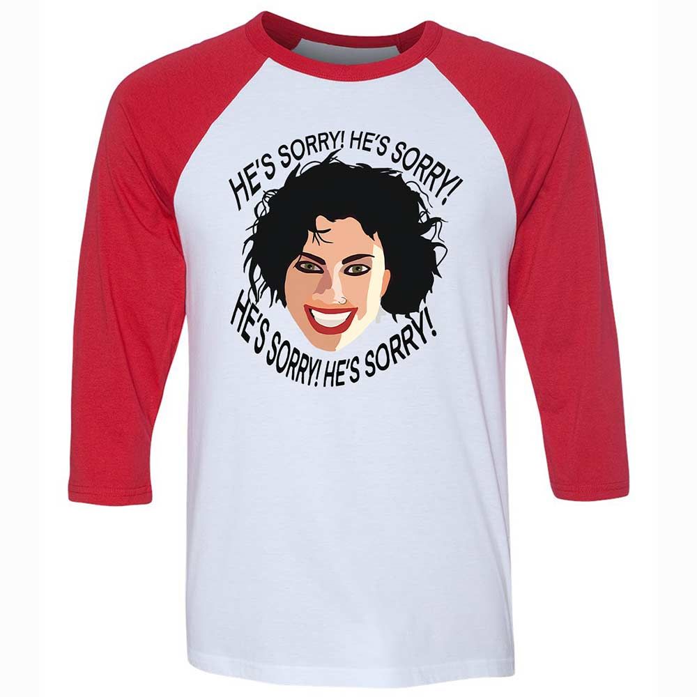 Unisex 3/4 Baseball Tee - XRKF3ZXR - White/Red - 9