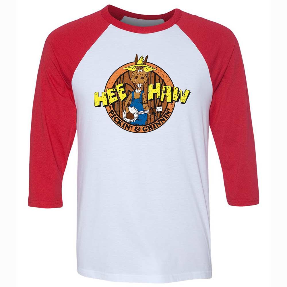 Unisex 3/4 Baseball Tee - GZ58RLU9 - White/Red - 9