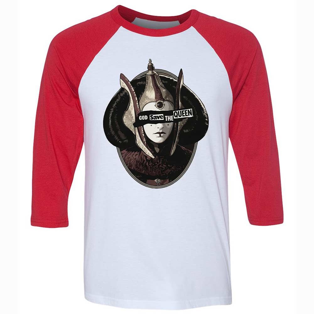 Unisex 3/4 Baseball Tee - 3QXF181K - White/Red - 9