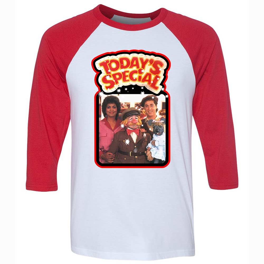 Unisex 3/4 Baseball Tee - KJW8BRY7 - White/Red - 9