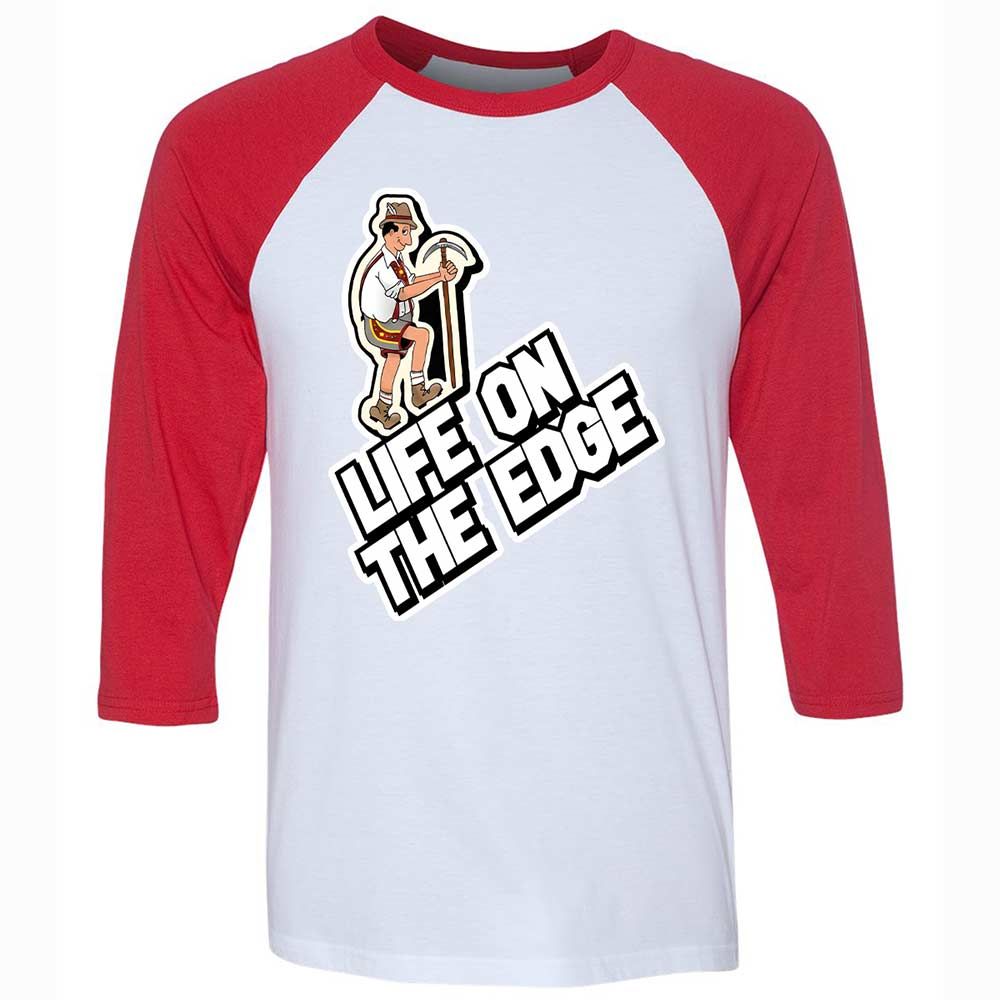 Unisex 3/4 Baseball Tee - CPBM3X4K - White/Red - 9