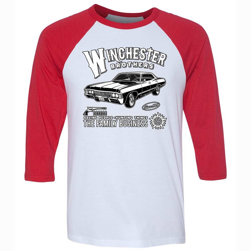 Unisex 3/4 Baseball Tee - RCXR2TAV - White/Red - 9