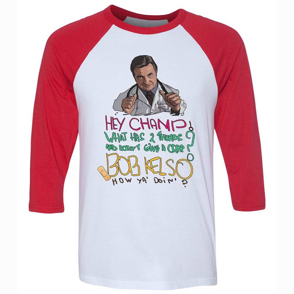 Unisex 3/4 Baseball Tee - ZGV8Y7CS - White/Red - 9