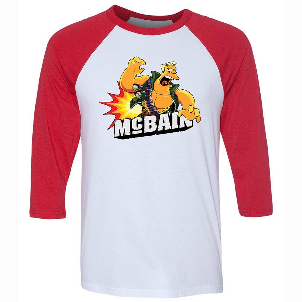 Unisex 3/4 Baseball Tee - VECTVXY9 - White/Red - 9