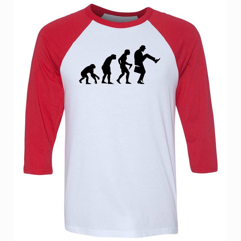 Unisex 3/4 Baseball Tee - QFLBRKZW - White/Red - 9