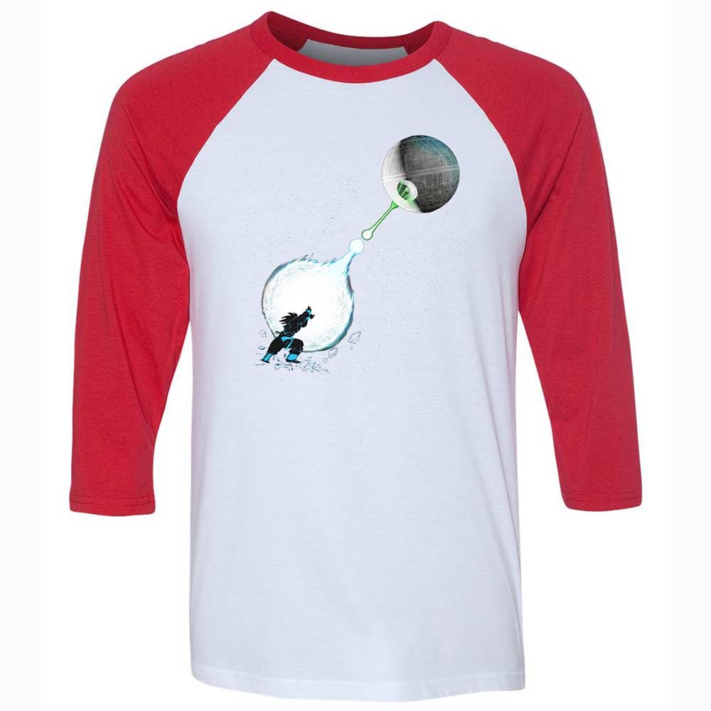 Unisex 3/4 Baseball Tee - ARVMBJXV - White/Red - 9