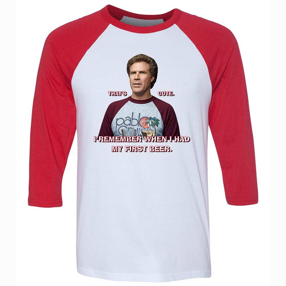Unisex 3/4 Baseball Tee - UFHBH6HD - White/Red - 9