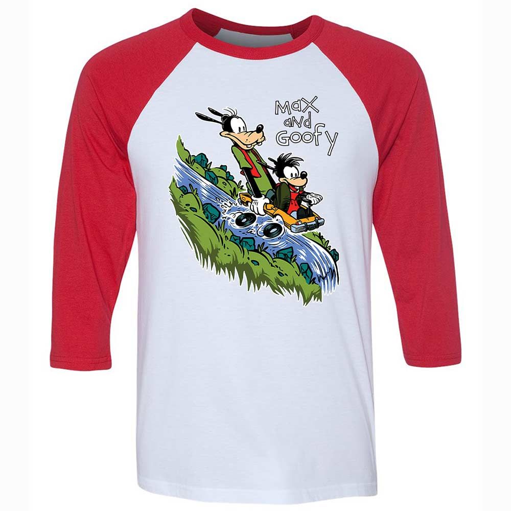 Unisex 3/4 Baseball Tee - SGKHQ5ZS - White/Red - 9