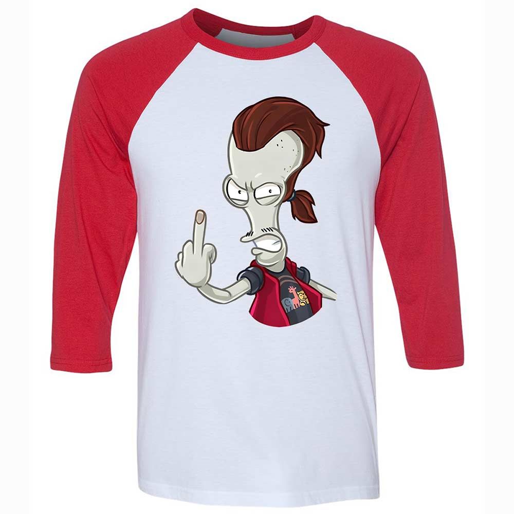 Unisex 3/4 Baseball Tee - JYWVZ2PV - White/Red - 9