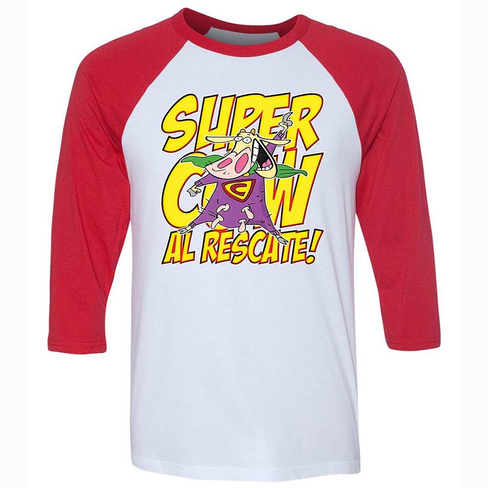 Unisex 3/4 Baseball Tee - YZU2FRMK - White/Red - 9