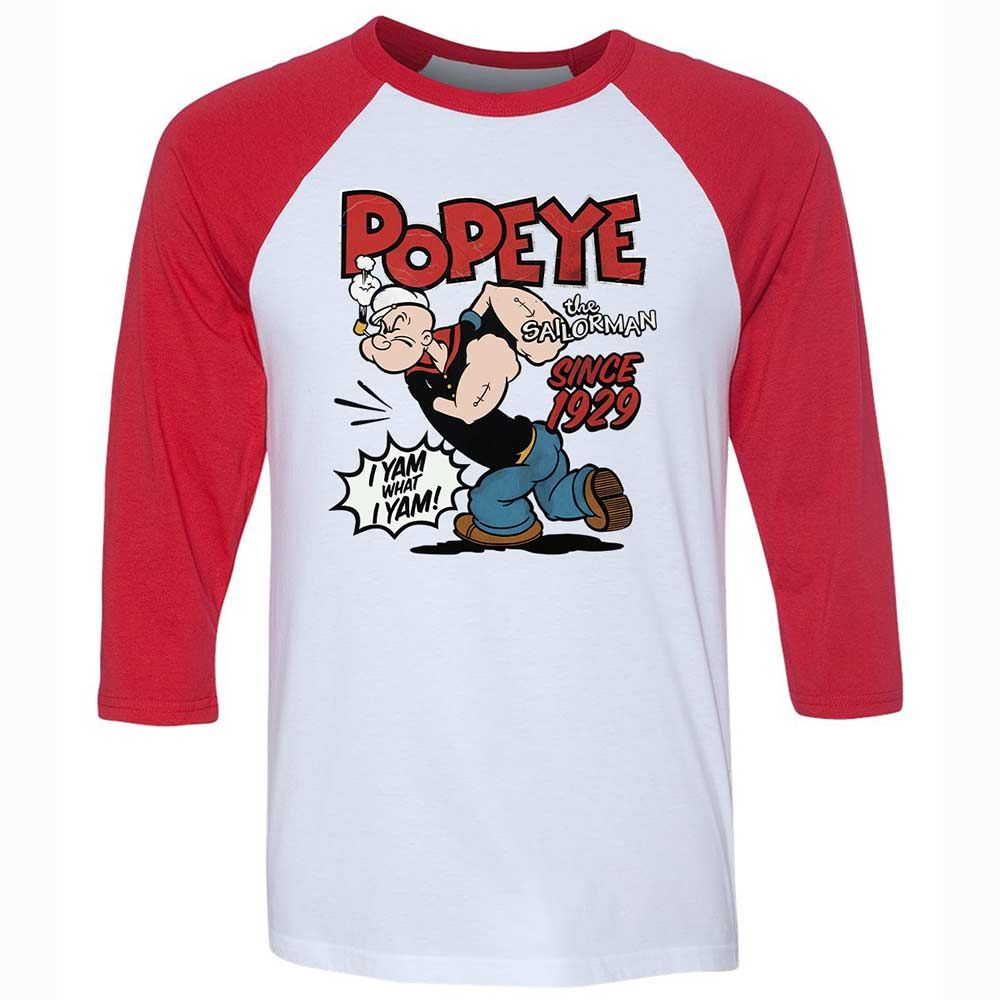 Unisex 3/4 Baseball Tee - KNM8D9G3 - White/Red - 9