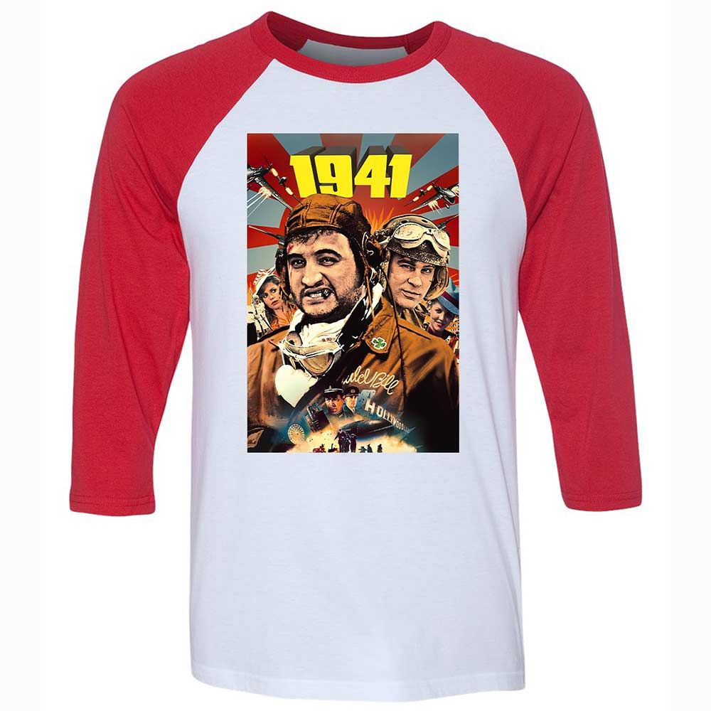 Unisex 3/4 Baseball Tee - 1KP7VQMJ - White/Red - 9