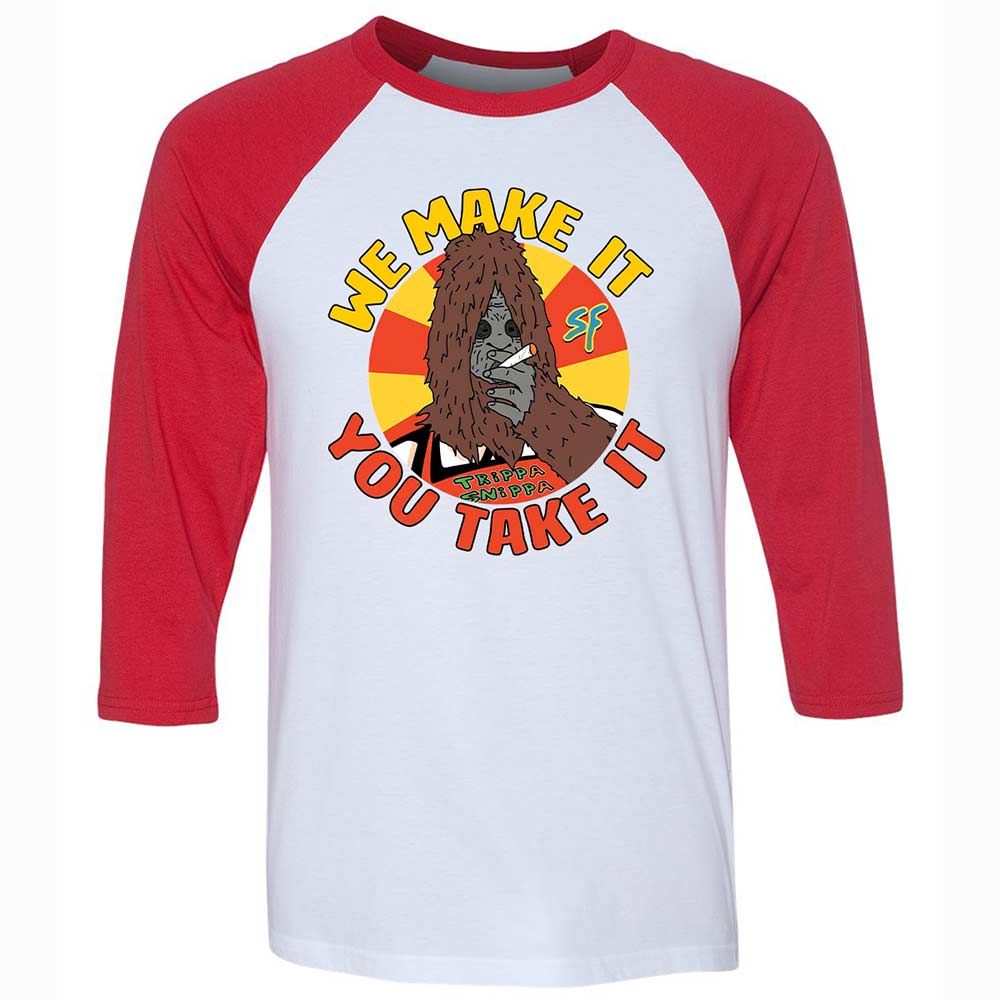 Unisex 3/4 Baseball Tee - 9W83VYV4 - White/Red - 9