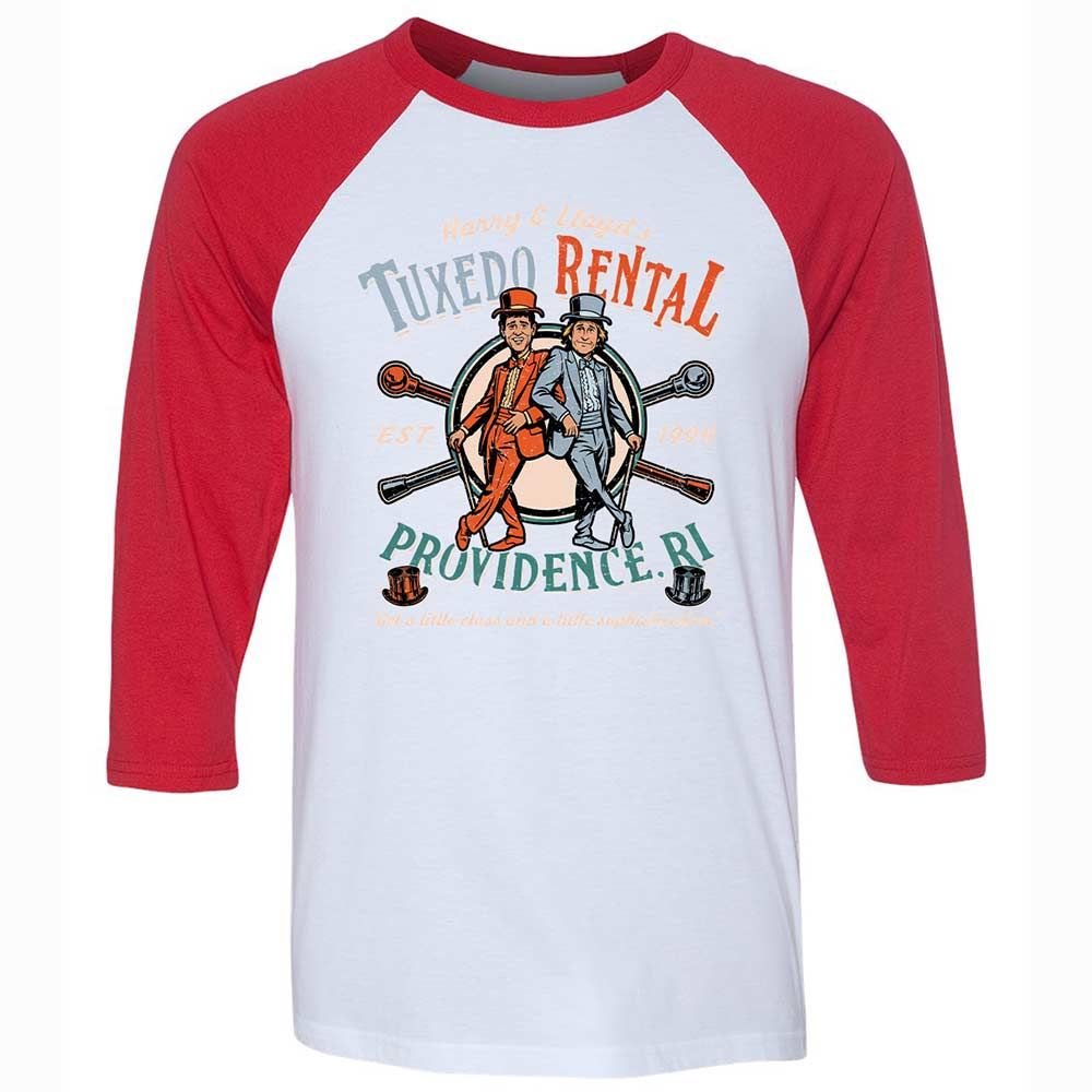 Unisex 3/4 Baseball Tee - SRH6DSX3 - White/Red - 9