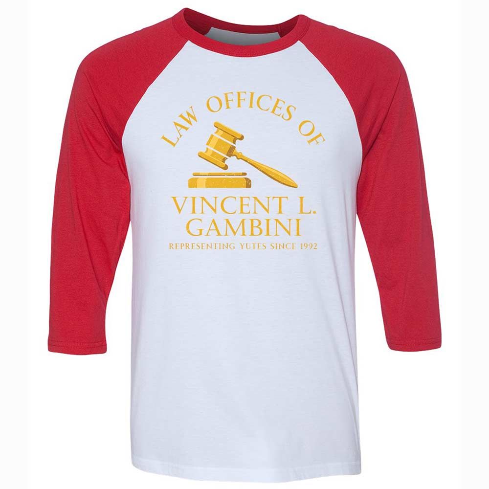 Unisex 3/4 Baseball Tee - KKH6J5LP - White/Red - 9