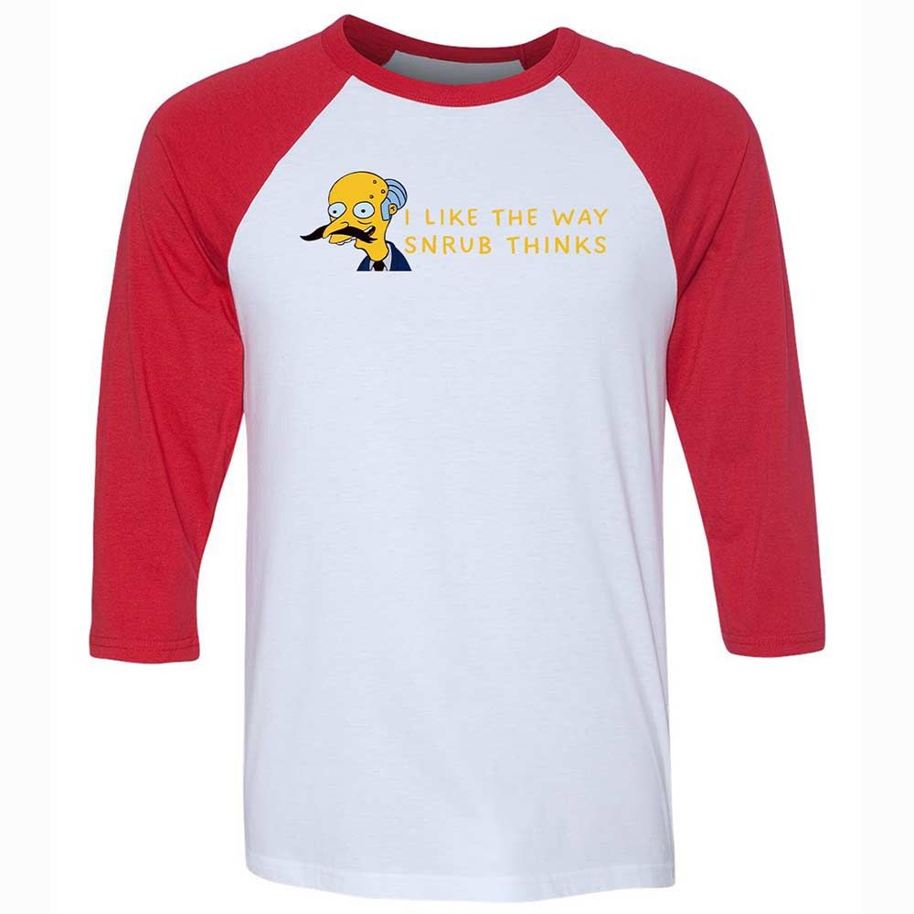 Unisex 3/4 Baseball Tee - FFWPJ4V4 - White/Red - 9