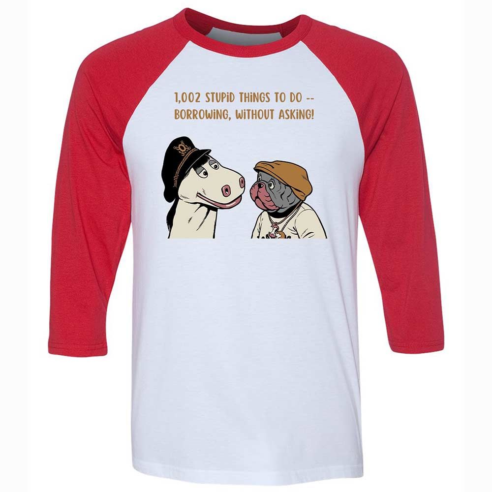 Unisex 3/4 Baseball Tee - XK1FFTDM - White/Red - 9