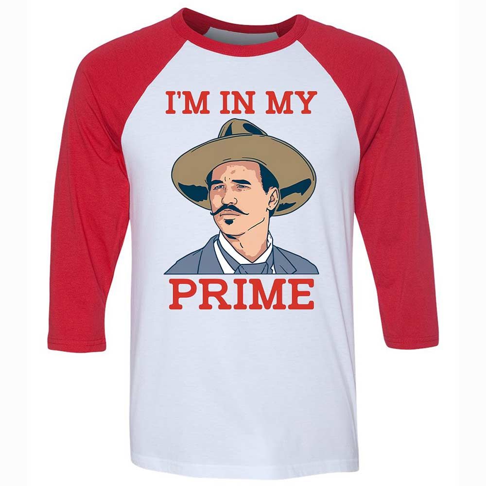 Unisex 3/4 Baseball Tee - 3KWRY2DQ - White/Red - 9