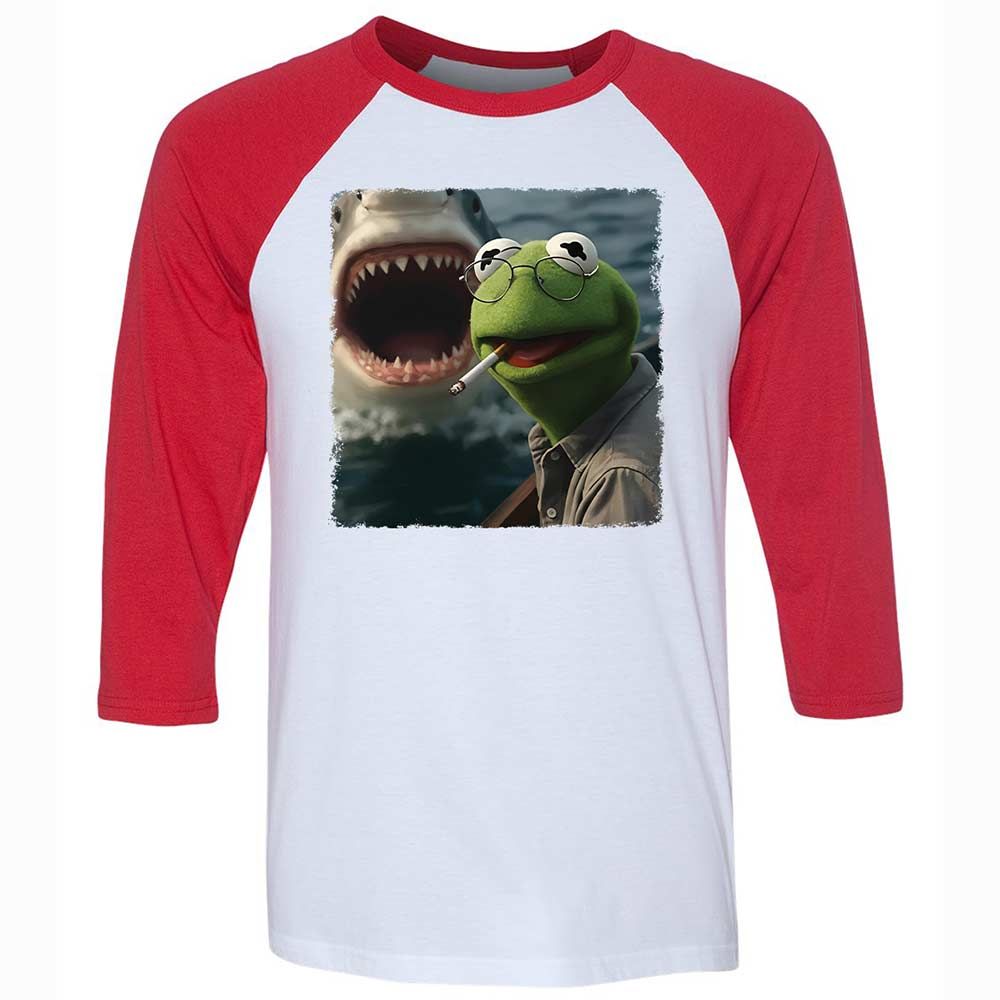 Unisex 3/4 Baseball Tee - 46L221WQ - White/Red - 9