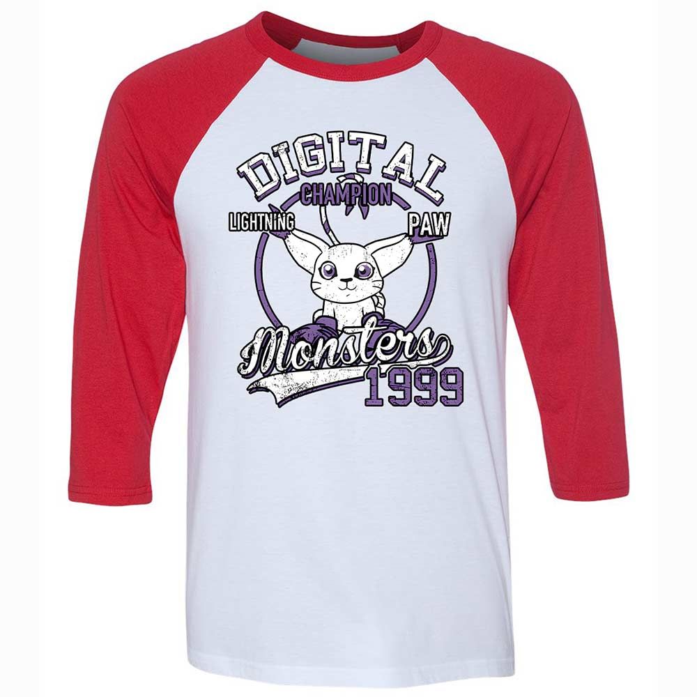 Unisex 3/4 Baseball Tee - SK8SPK4L - White/Red - 9