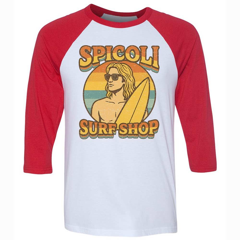 Unisex 3/4 Baseball Tee - SP7EP9W8 - White/Red - 9