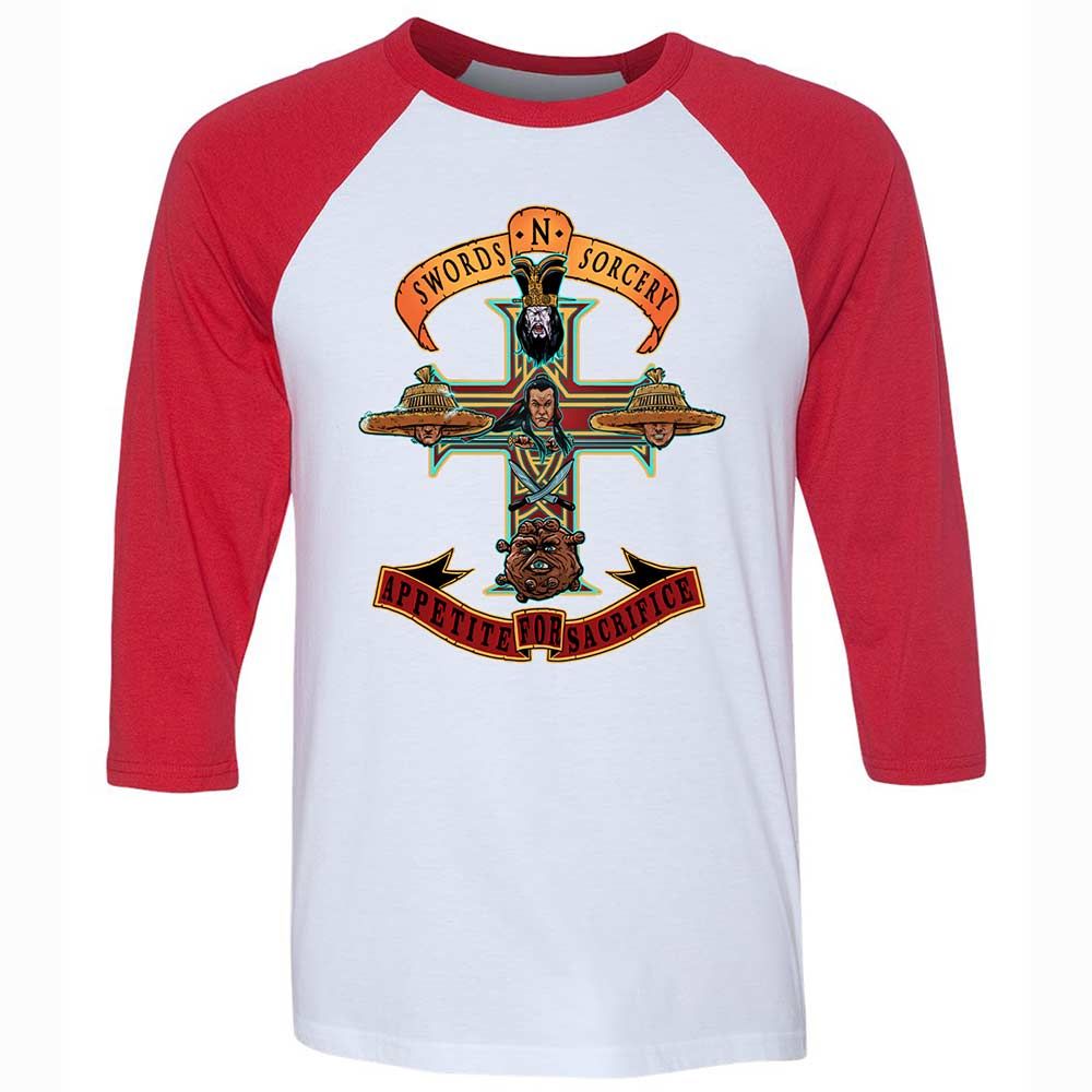 Unisex 3/4 Baseball Tee - FXXMKGE9 - White/Red - 9