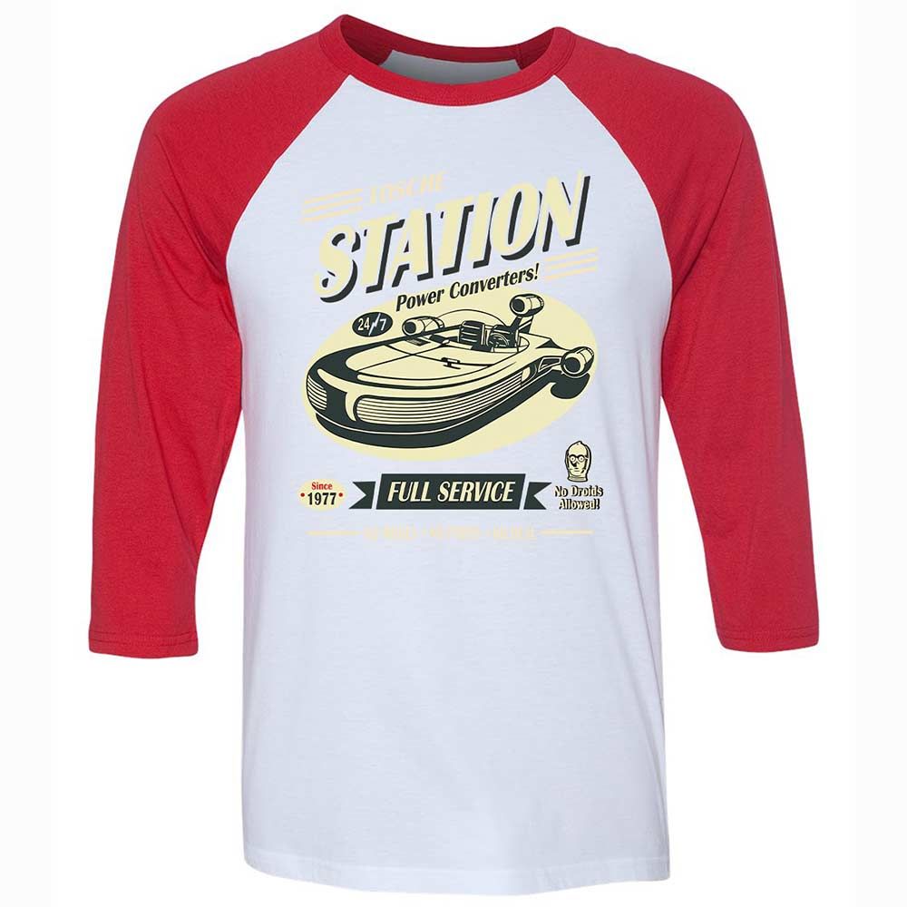 Unisex 3/4 Baseball Tee - C1KCVXG6 - White/Red - 9