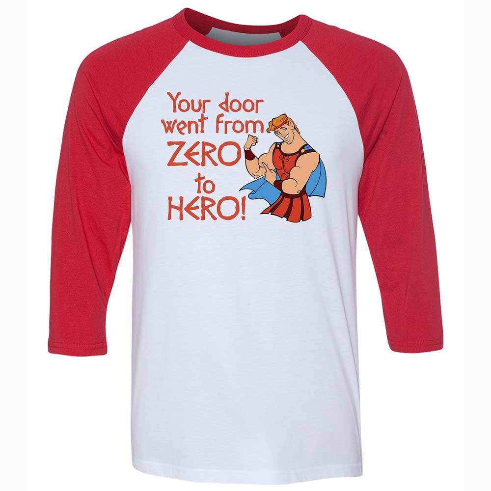 Unisex 3/4 Baseball Tee - 62UYDZUU - White/Red - 9