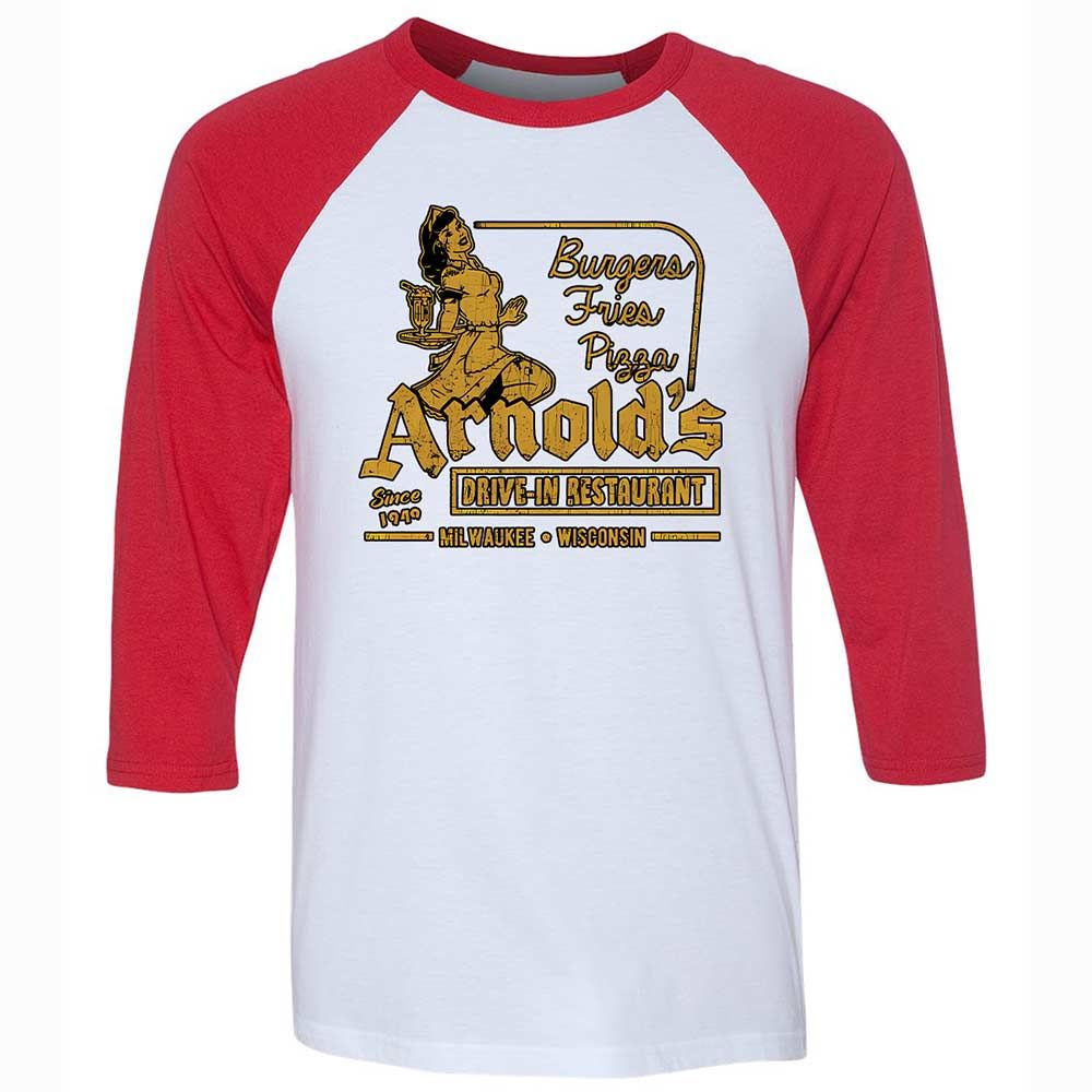 Unisex 3/4 Baseball Tee - LVBW4X54 - White/Red - 9