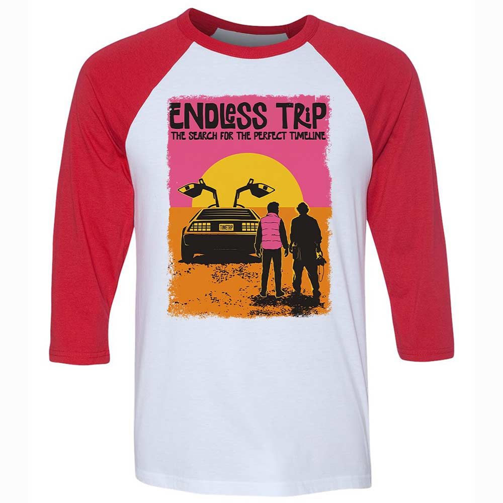 Unisex 3/4 Baseball Tee - FVTHWSSS - White/Red - 9