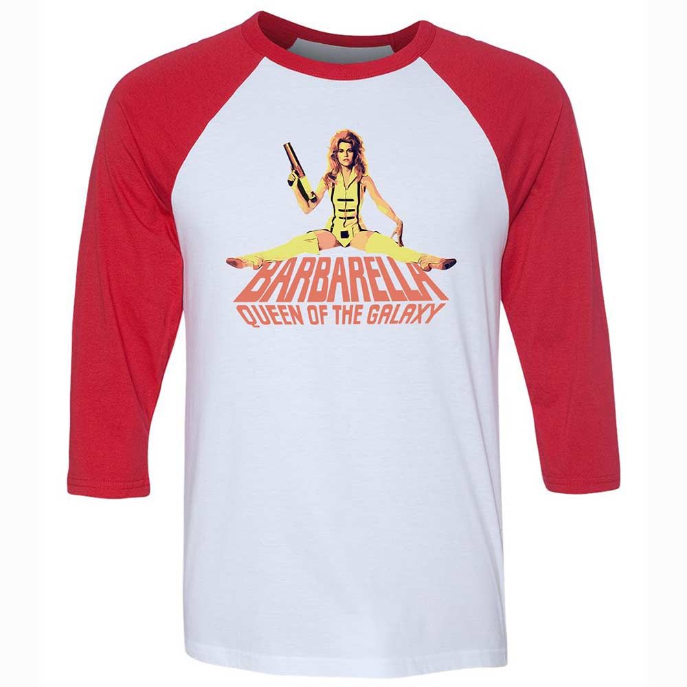 Unisex 3/4 Baseball Tee - 9G3TVV6J - White/Red - 9