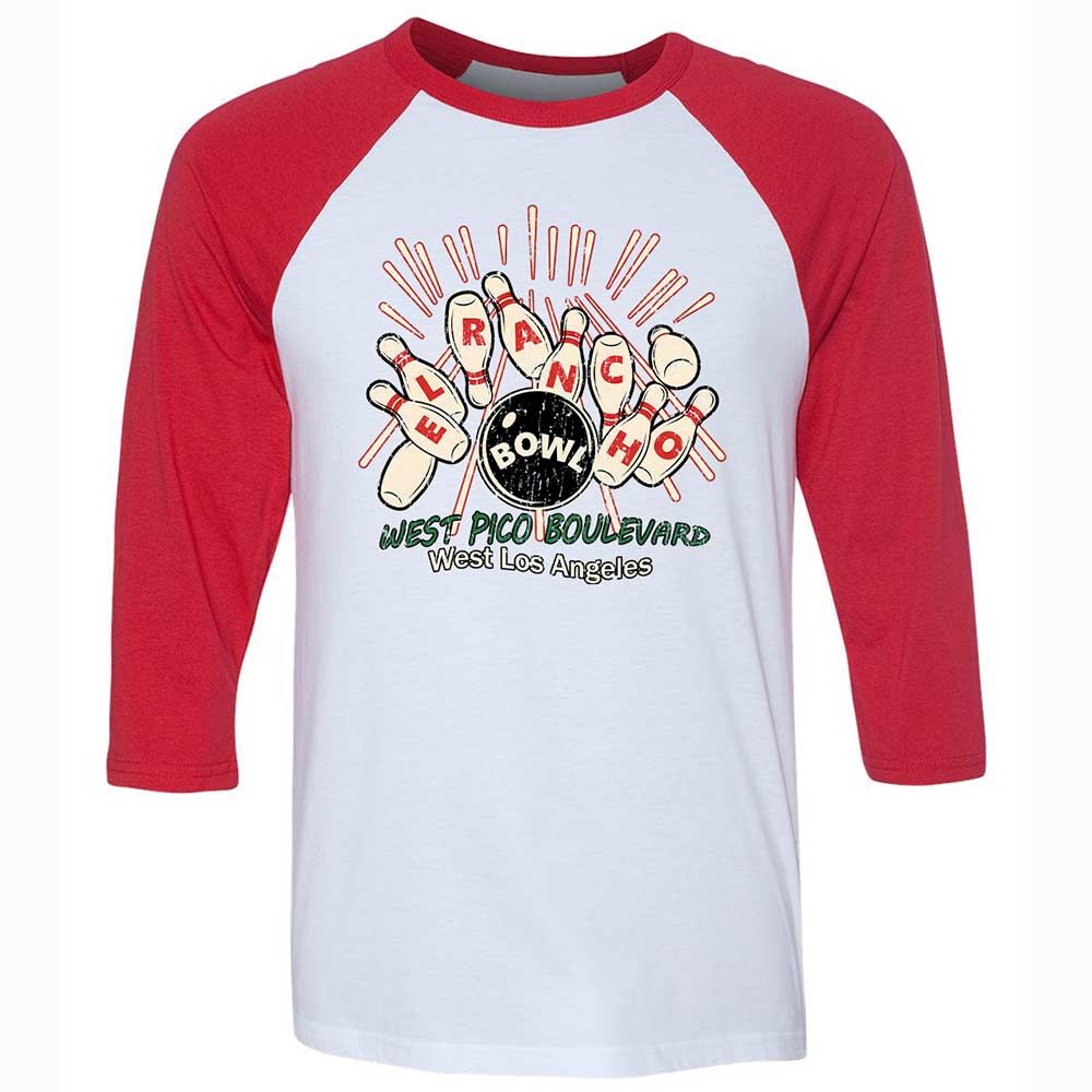 Unisex 3/4 Baseball Tee - PY4QA3CL - White/Red - 9