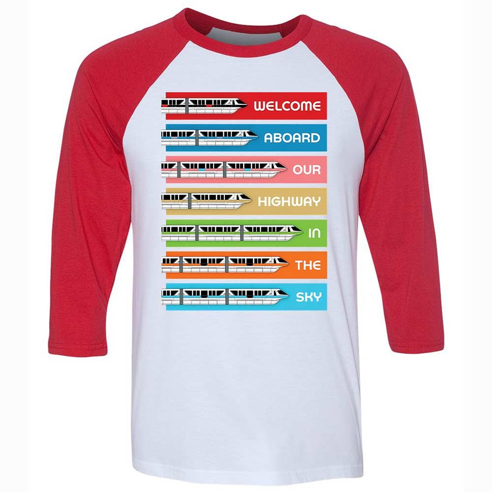Unisex 3/4 Baseball Tee - Black - White/Red - 9