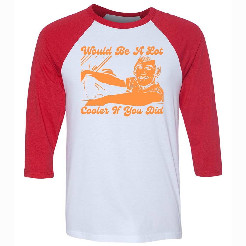 Unisex 3/4 Baseball Tee - FK6ABK5P - White/Red - 9
