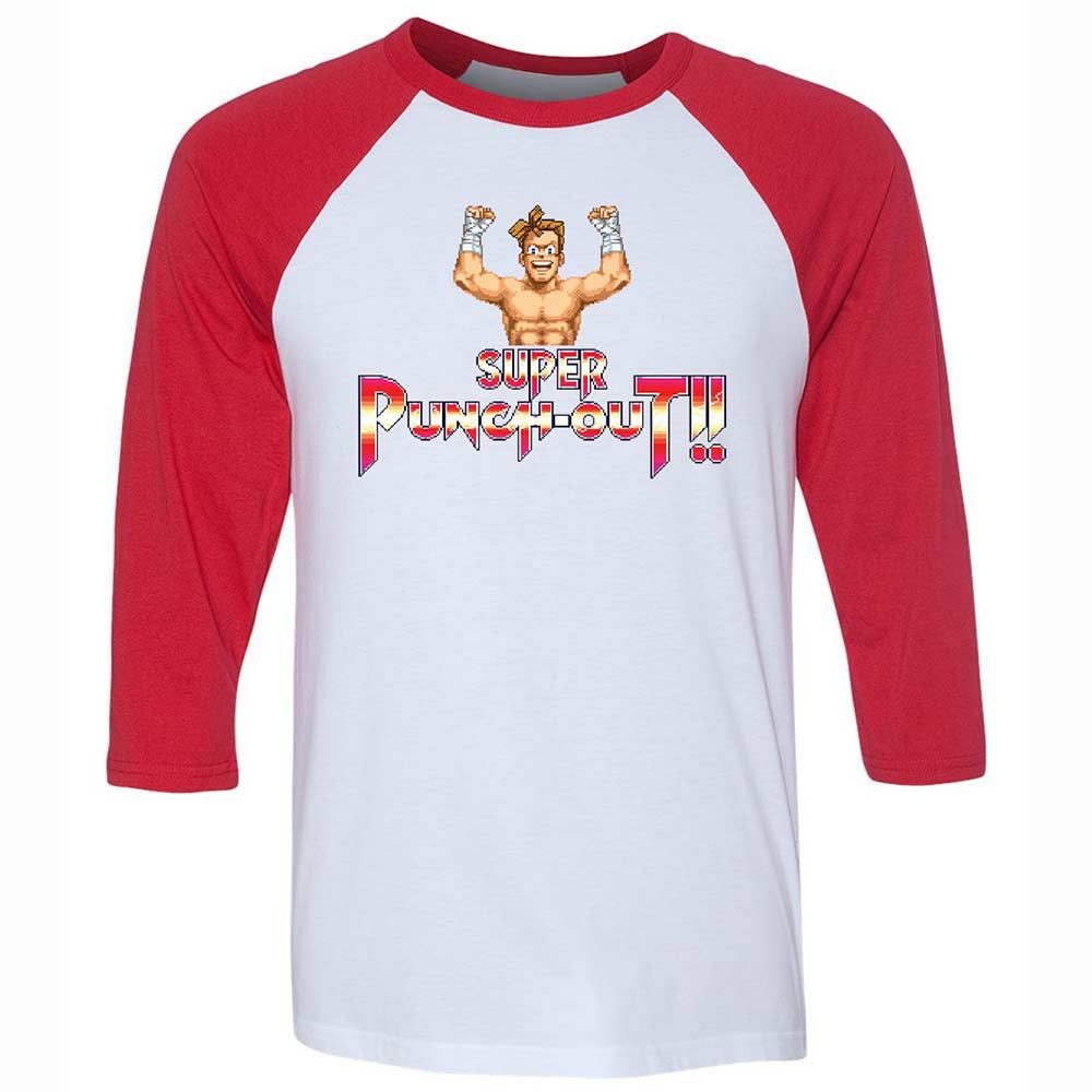 Unisex 3/4 Baseball Tee - E7XP74VU - White/Red - 9