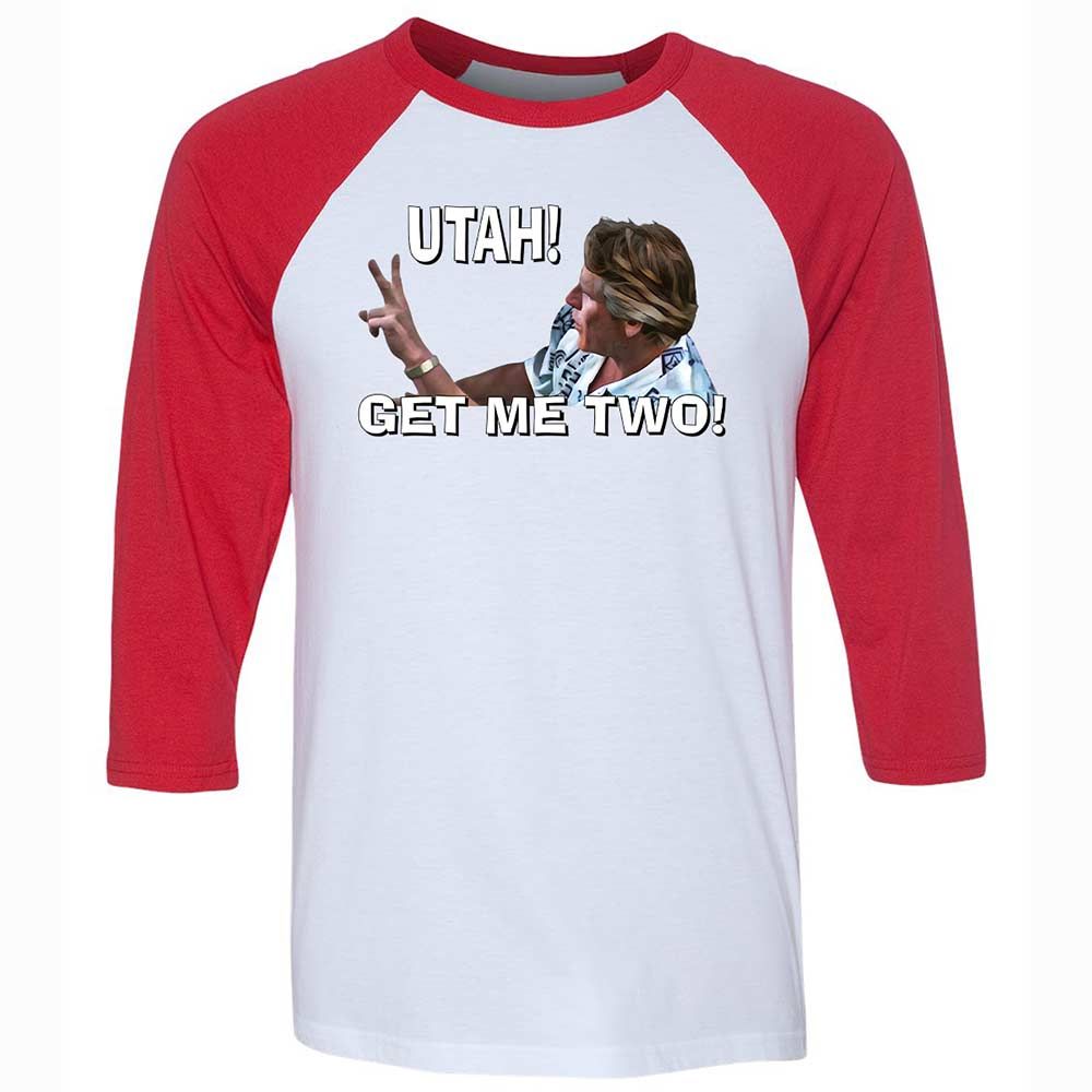 Unisex 3/4 Baseball Tee - R3VBFGX8 - White/Red - 9