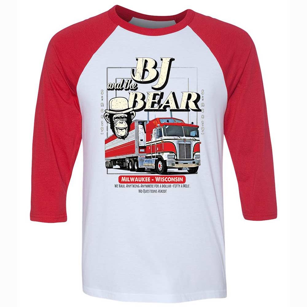 Unisex 3/4 Baseball Tee - 2X6Z6F2X - White/Red - 9