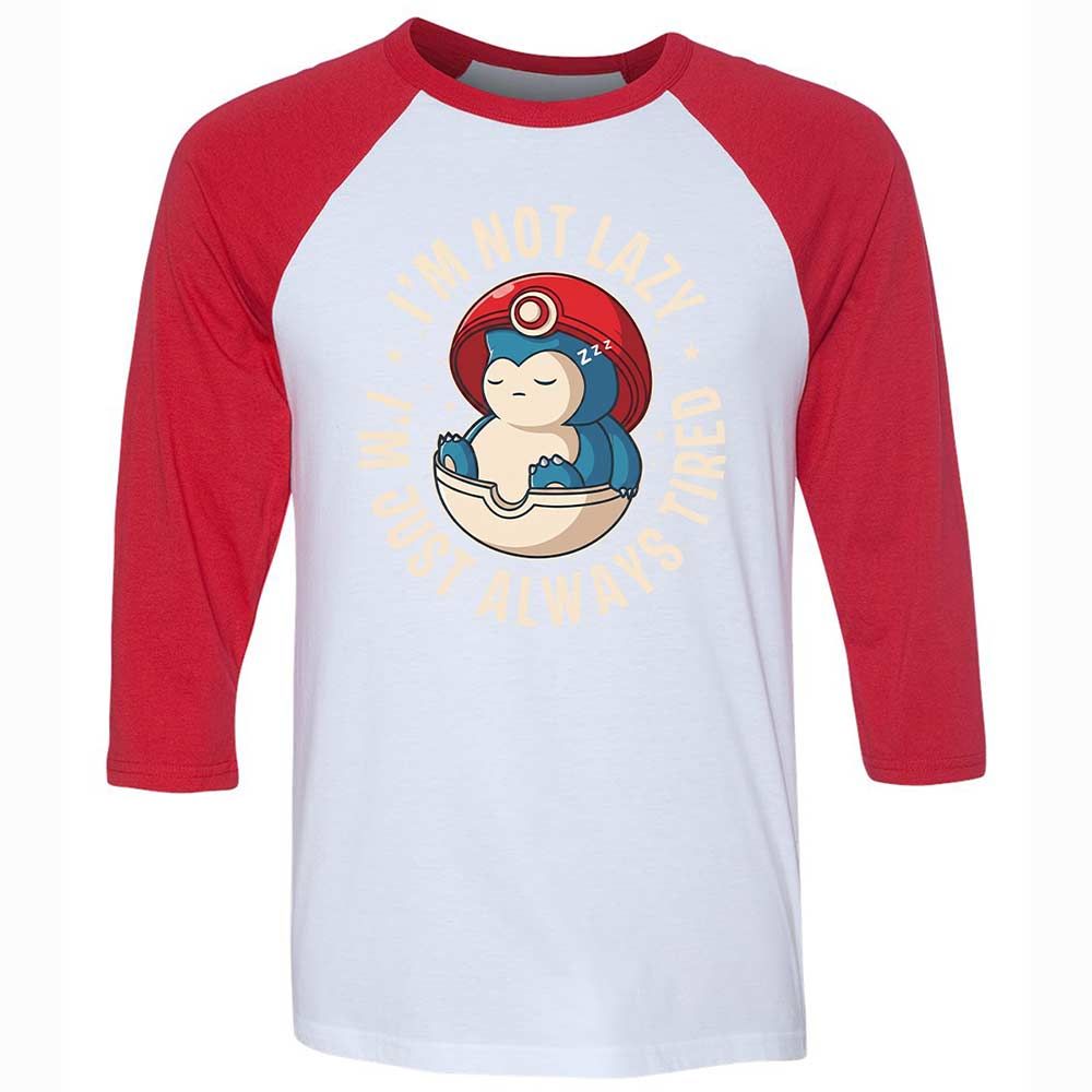 Unisex 3/4 Baseball Tee - N4Q4J2HX - White/Red - 9
