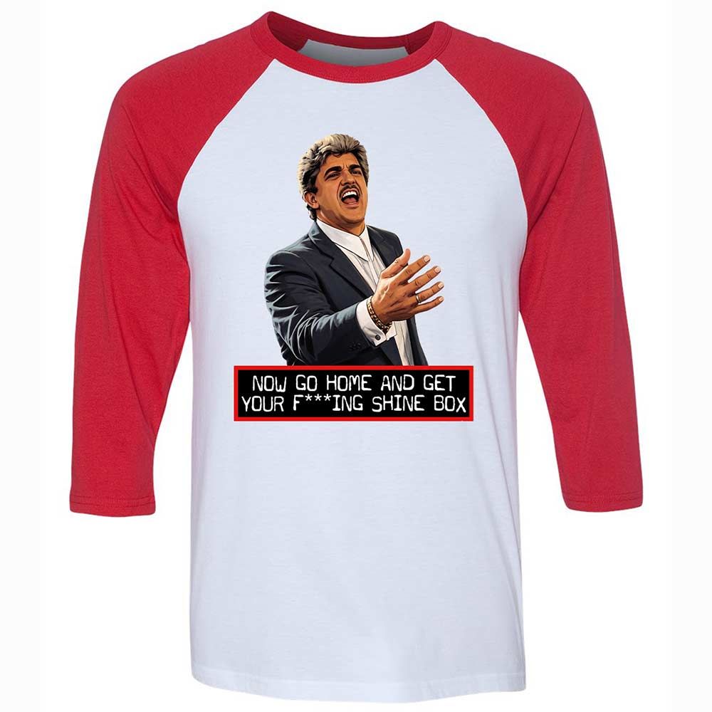 Unisex 3/4 Baseball Tee - TJT2QZJP - White/Red - 9